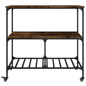 vidaXL Kitchen Trolley Black 39.4"x19.7"x37.4" Engineered Wood-14