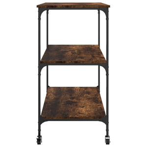 vidaXL Kitchen Trolley Smoked Oak 40.2"x19.7"x37.4" Engineered Wood-6