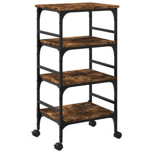 vidaXL Kitchen Trolley Black 17.7"x13.8"x35.2" Engineered Wood-16