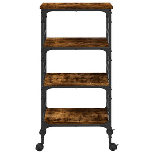 vidaXL Kitchen Trolley Black 17.7"x13.8"x35.2" Engineered Wood-10