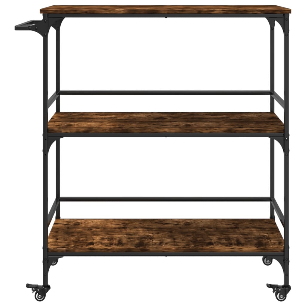 vidaXL Kitchen Trolley Black 39.6"x19.7"x41.3" Engineered Wood-15