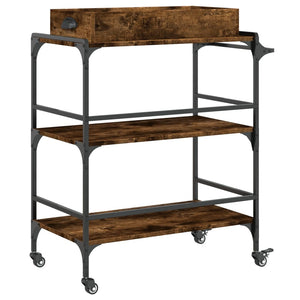 vidaXL Kitchen Trolley Black 32.1"x16.1"x36.4" Engineered Wood-16