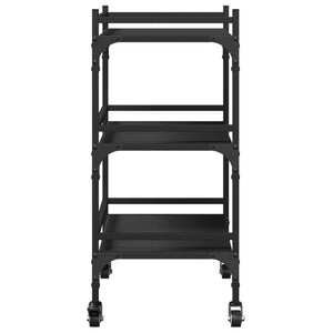 vidaXL Kitchen Trolley Black 19.7"x13.8"x29.7" Engineered Wood-7