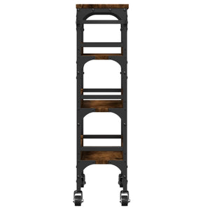 vidaXL Kitchen Trolley Smoked Oak 20.9"x7.9"x29.9" Engineered Wood-7