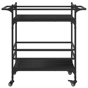 vidaXL Kitchen Trolley Black 32.3"x15.7"x30.9" Engineered Wood-6