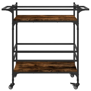 vidaXL Kitchen Trolley Black 32.3"x15.7"x30.9" Engineered Wood-14