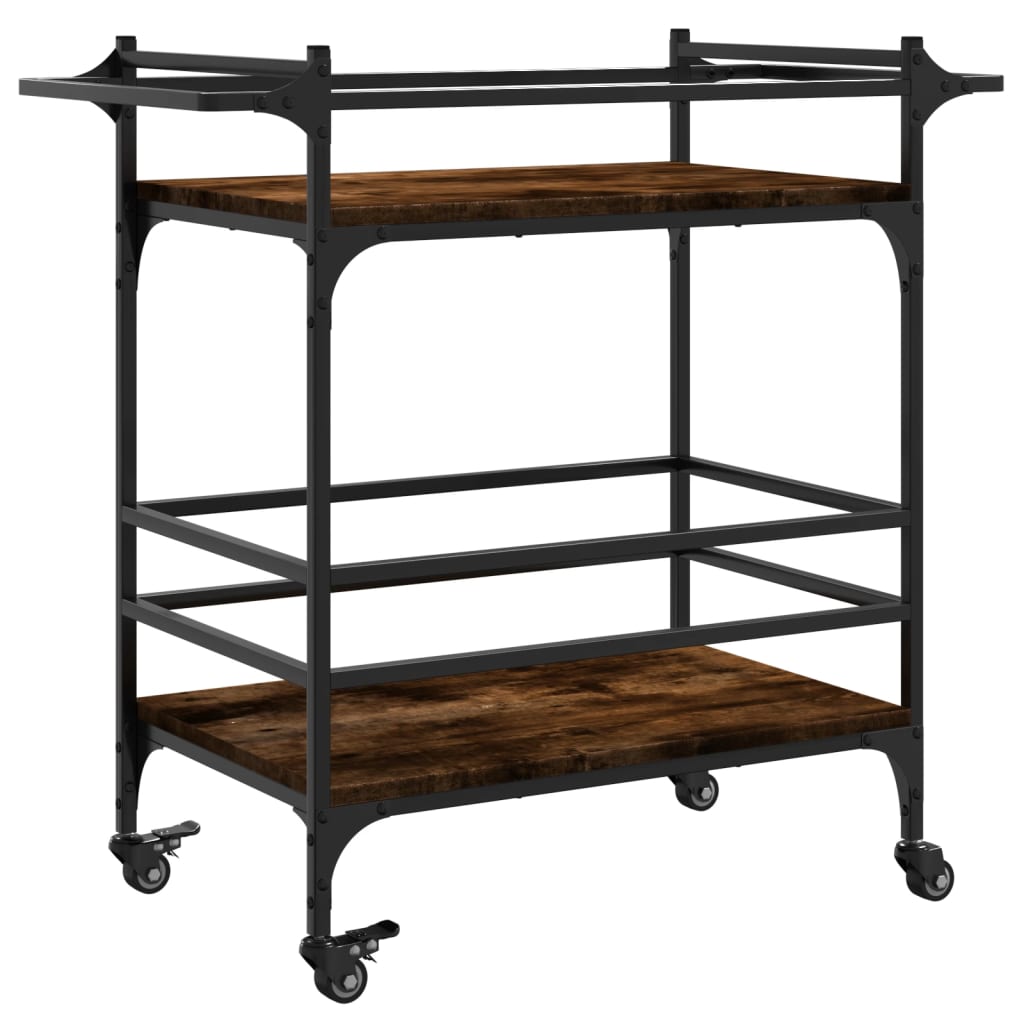 vidaXL Kitchen Trolley Black 32.3"x15.7"x30.9" Engineered Wood-15