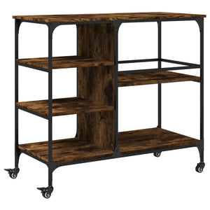 vidaXL Kitchen Trolley Black 39.4"x17.7"x35.2" Engineered Wood-14