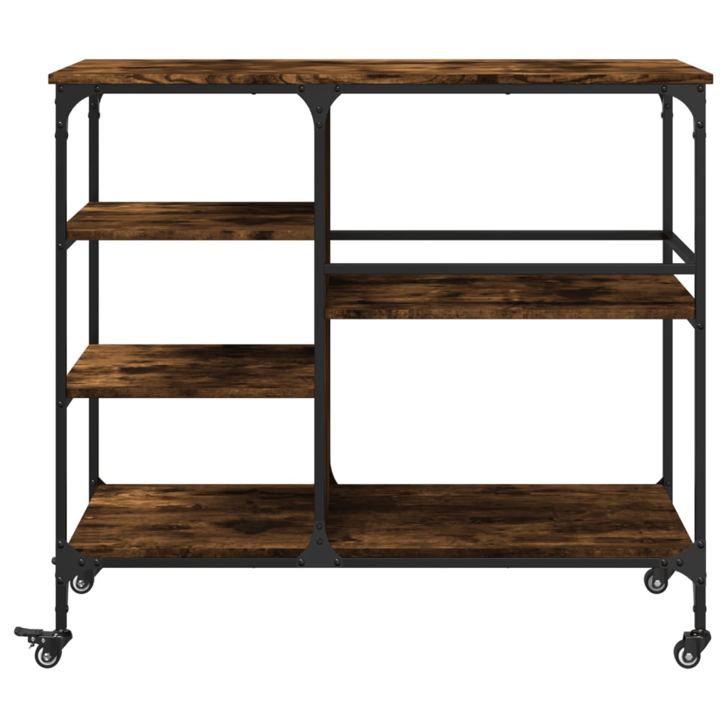 vidaXL Kitchen Trolley Black 39.4"x17.7"x35.2" Engineered Wood-8