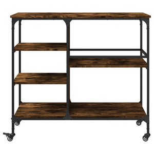 vidaXL Kitchen Trolley Black 39.4"x17.7"x35.2" Engineered Wood-8