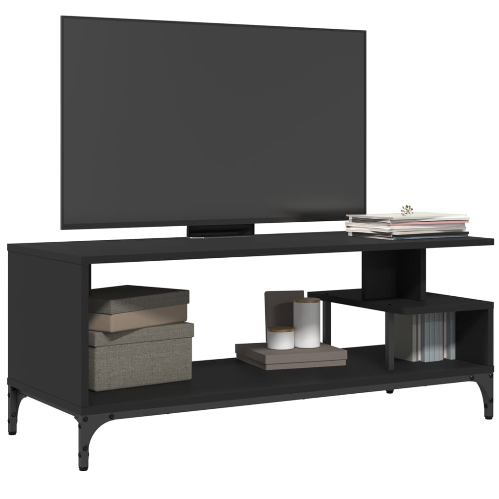 vidaXL TV Stand Storage Furniture Engineered Wood and Powder-coated Steel-9