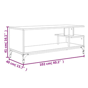 vidaXL TV Stand Storage Furniture Engineered Wood and Powder-coated Steel-7