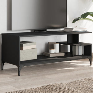 vidaXL TV Stand Storage Furniture Engineered Wood and Powder-coated Steel-3