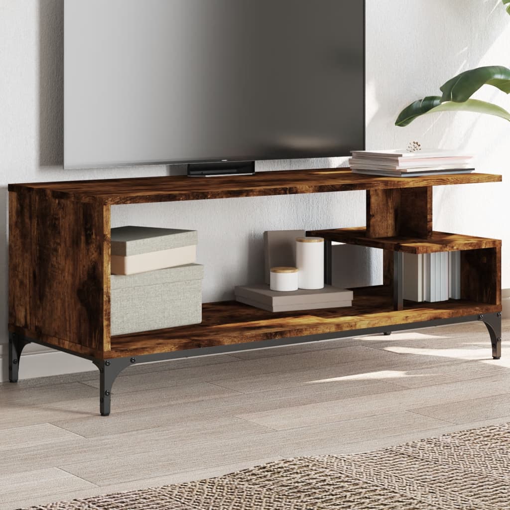 vidaXL TV Stand Storage Furniture Engineered Wood and Powder-coated Steel-0