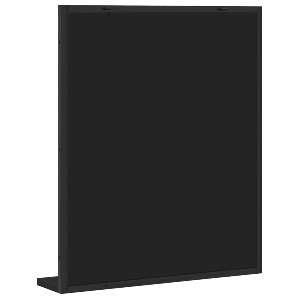 vidaXL Bathroom Mirror with Shelf Black 19.7"x4.7"x23.6" Engineered Wood-6