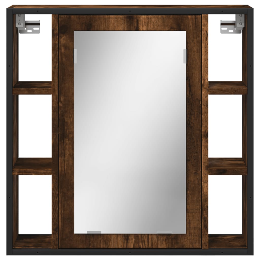 vidaXL Bathroom Mirror Cabinet Black 23.6"x6.3"x23.6" Engineered Wood-13