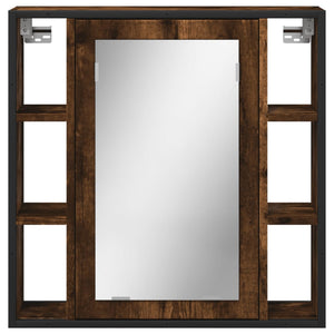 vidaXL Bathroom Mirror Cabinet Black 23.6"x6.3"x23.6" Engineered Wood-13