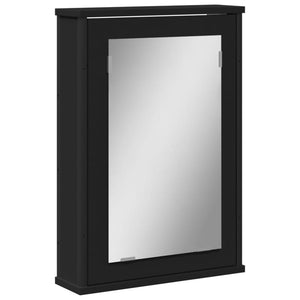 vidaXL Bathroom Mirror Cabinet Black 16.5"x4.7"x23.6" Engineered Wood-0