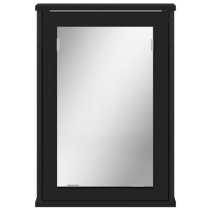 vidaXL Bathroom Mirror Cabinet Black 16.5"x4.7"x23.6" Engineered Wood-3