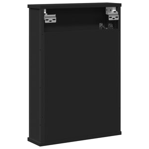 vidaXL Bathroom Mirror Cabinet Black 16.5"x4.7"x23.6" Engineered Wood-6