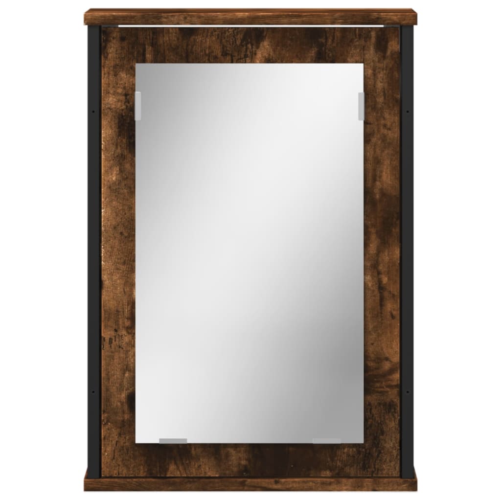 vidaXL Bathroom Mirror Cabinet Black 16.5"x4.7"x23.6" Engineered Wood-12