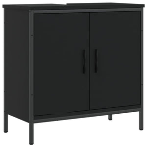 vidaXL Bathroom Sink Cabinet Black 31.5"x11.8"x23.6" Engineered Wood-28