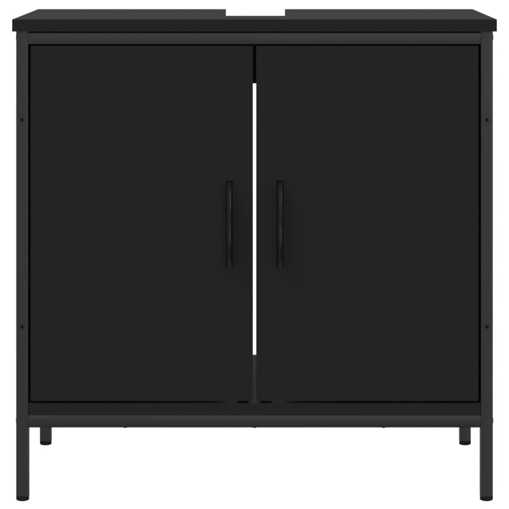 vidaXL Bathroom Sink Cabinet Black 31.5"x11.8"x23.6" Engineered Wood-13