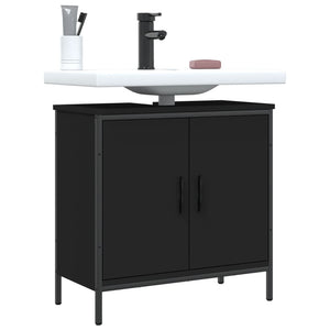 vidaXL Bathroom Sink Cabinet Black 31.5"x11.8"x23.6" Engineered Wood-31