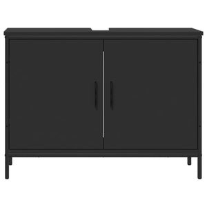 vidaXL Bathroom Sink Cabinet Black 31.5"x11.8"x23.6" Engineered Wood-16