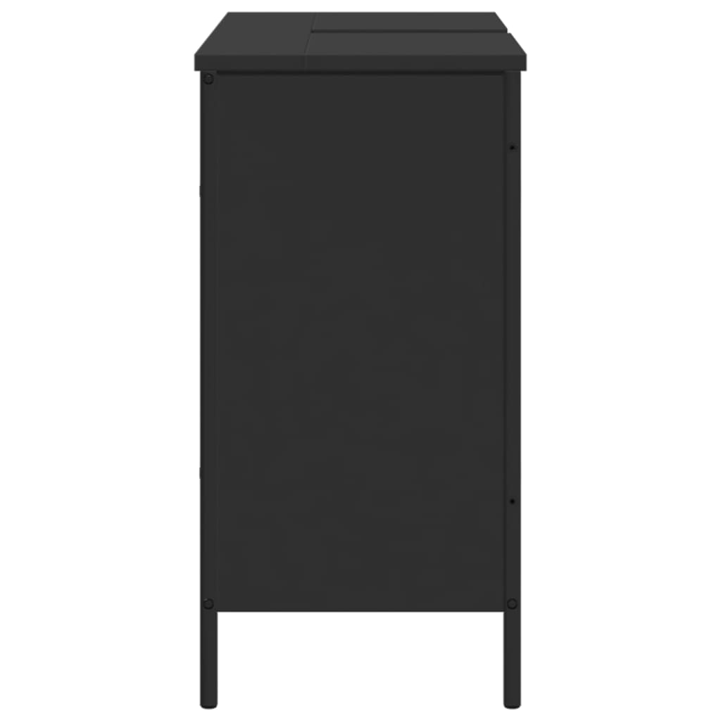 vidaXL Bathroom Sink Cabinet Black 31.5"x11.8"x23.6" Engineered Wood-22