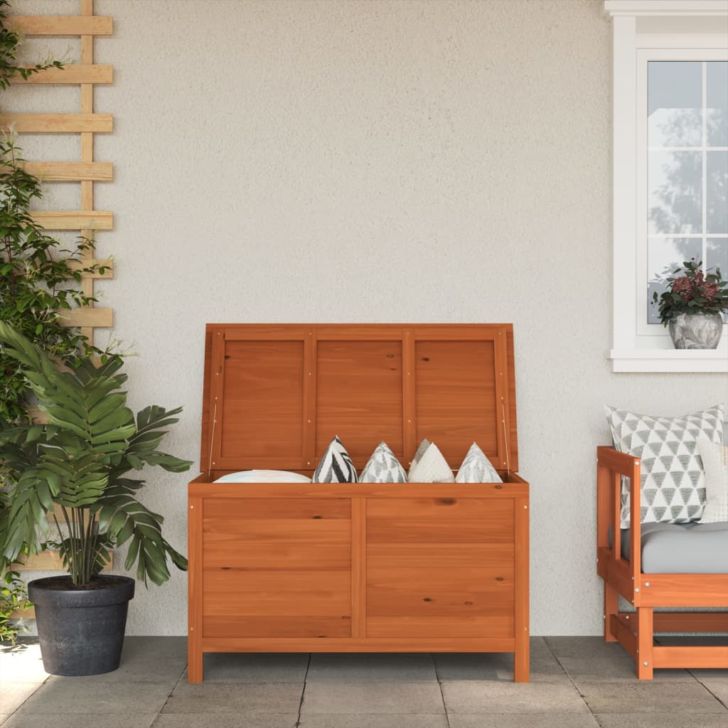 vidaXL Patio Storage Box with Lid for Outdoor Garden Furniture Solid Wood Fir-64