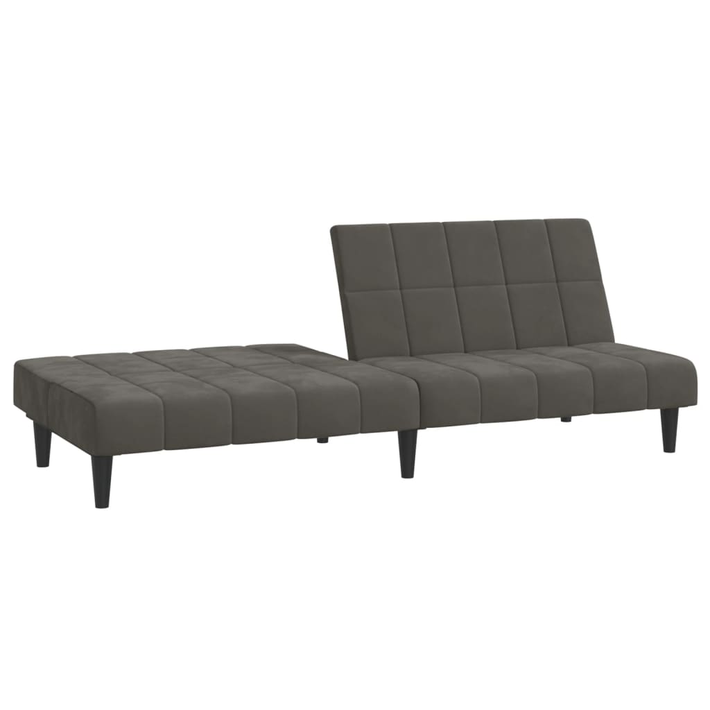 vidaXL 2-Seater Sofa Bed Dark Gray Velvet-2