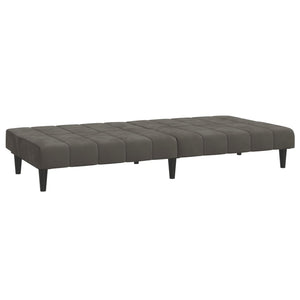 vidaXL 2-Seater Sofa Bed Dark Gray Velvet-4