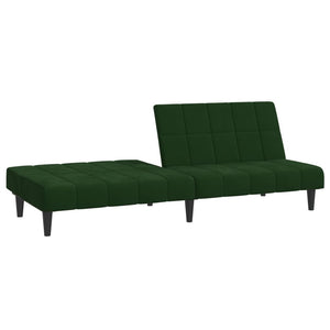 vidaXL 2-Seater Sofa Bed Dark Green Velvet-3