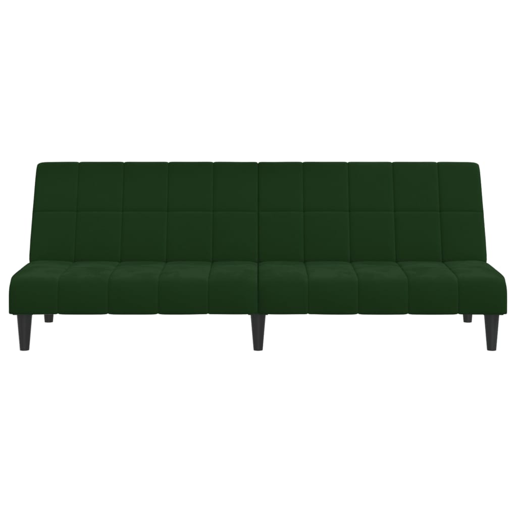 vidaXL 2-Seater Sofa Bed Dark Green Velvet-4