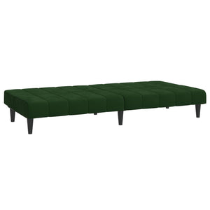 vidaXL 2-Seater Sofa Bed Dark Green Velvet-5