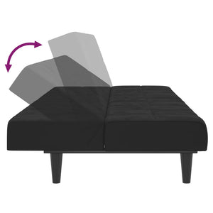 vidaXL 2-Seater Sofa Bed Black Velvet-6