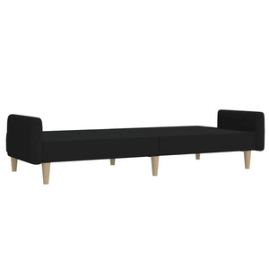 vidaXL 2-Seater Sofa Bed Black Fabric-5