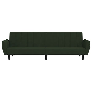 vidaXL 2-Seater Sofa Bed Dark Green Velvet-3