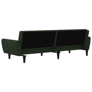 vidaXL 2-Seater Sofa Bed Dark Green Velvet-5