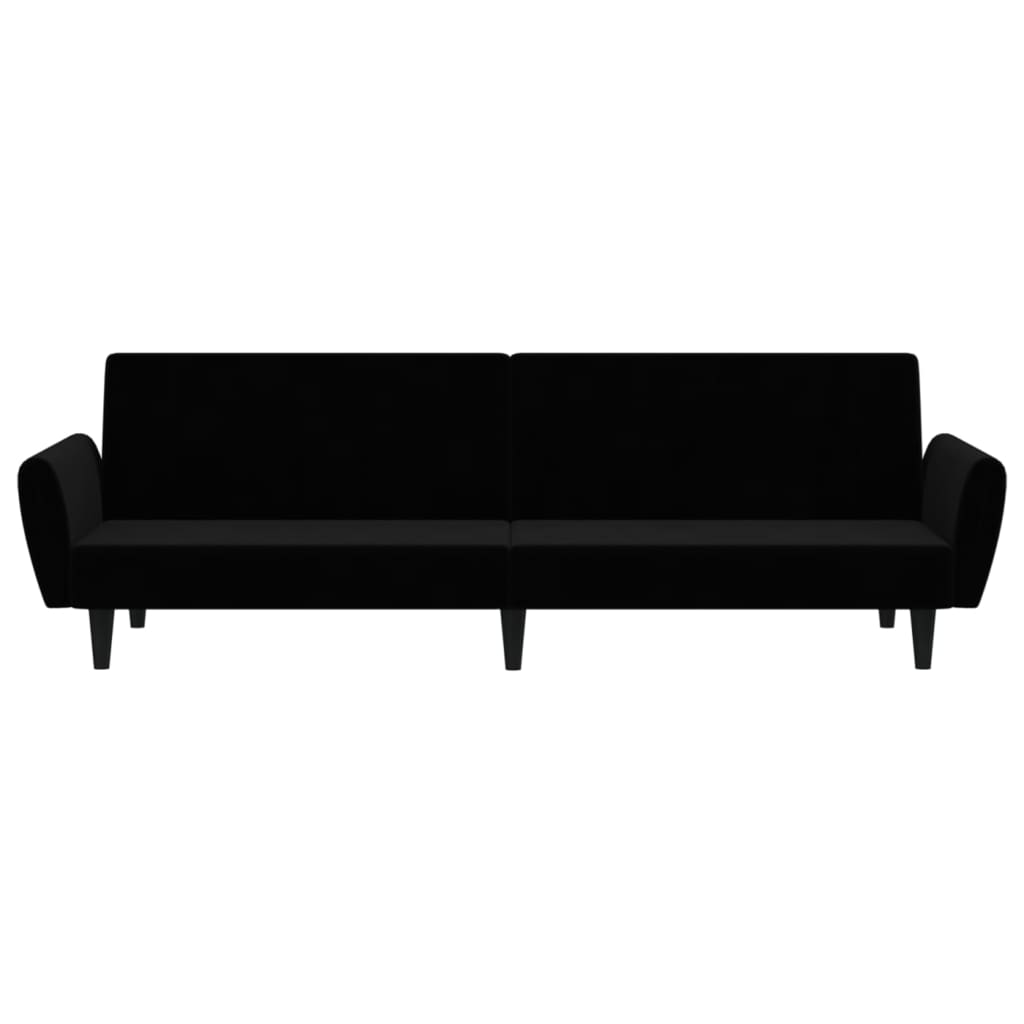 vidaXL 2-Seater Sofa Bed Black Velvet-3