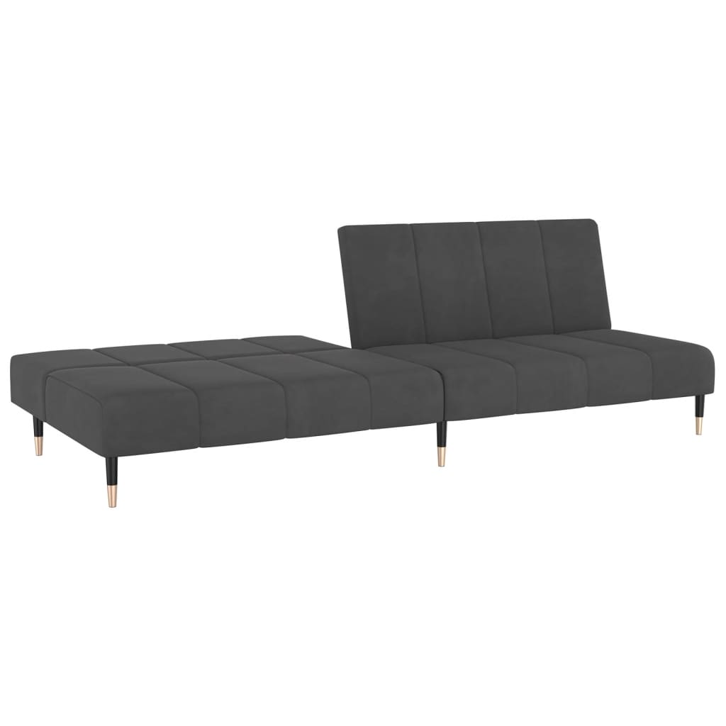 vidaXL 2-Seater Sofa Bed Dark Gray Velvet-4