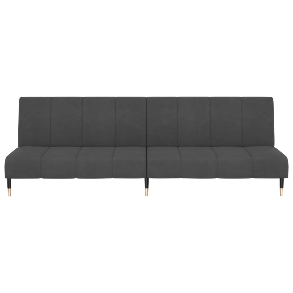 vidaXL 2-Seater Sofa Bed Dark Gray Velvet-5