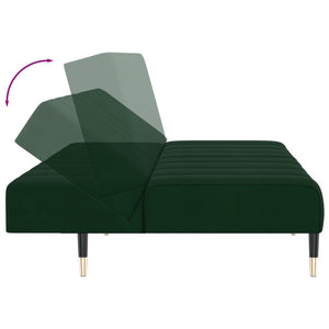 vidaXL 2-Seater Sofa Bed Dark Green Velvet-7