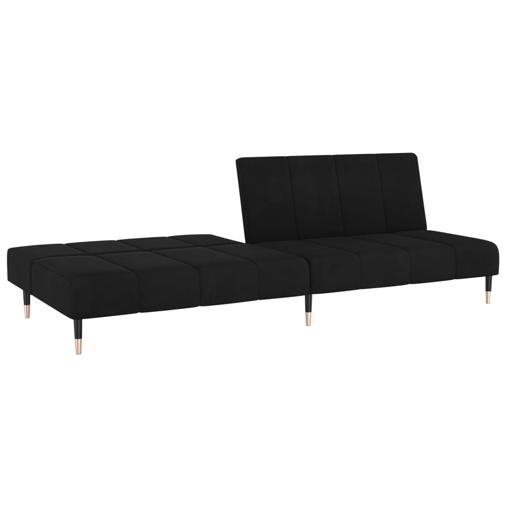 vidaXL 2-Seater Sofa Bed Black Velvet-3