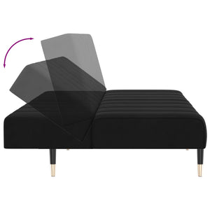 vidaXL 2-Seater Sofa Bed Black Velvet-6