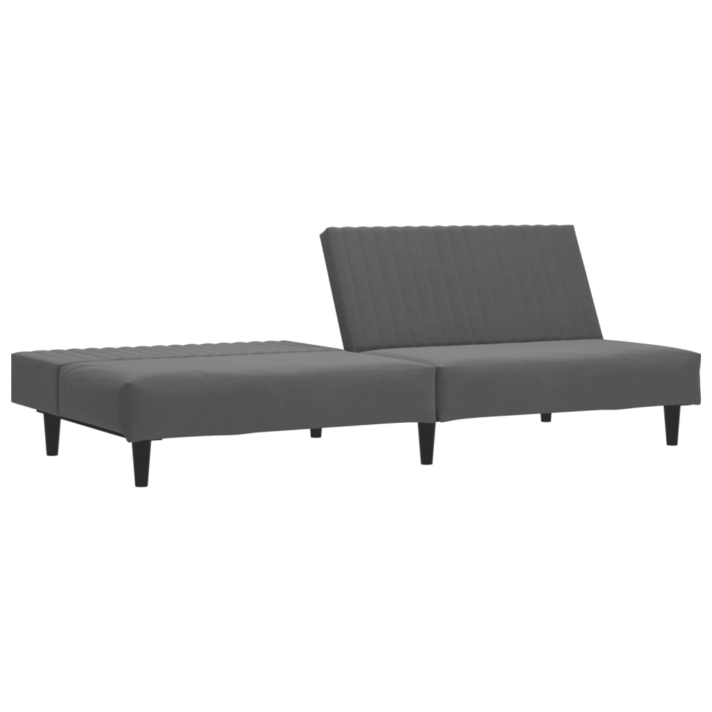 vidaXL 2-Seater Sofa Bed Dark Gray Velvet-2