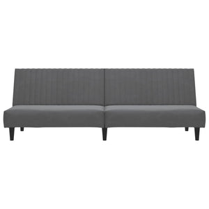 vidaXL 2-Seater Sofa Bed Dark Gray Velvet-3