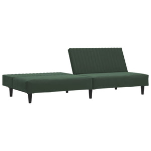 vidaXL 2-Seater Sofa Bed Dark Green Velvet-3