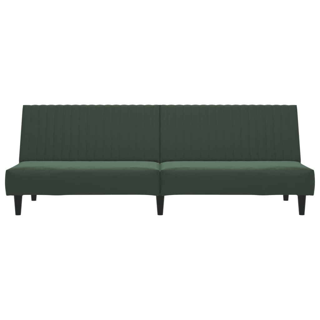 vidaXL 2-Seater Sofa Bed Dark Green Velvet-4